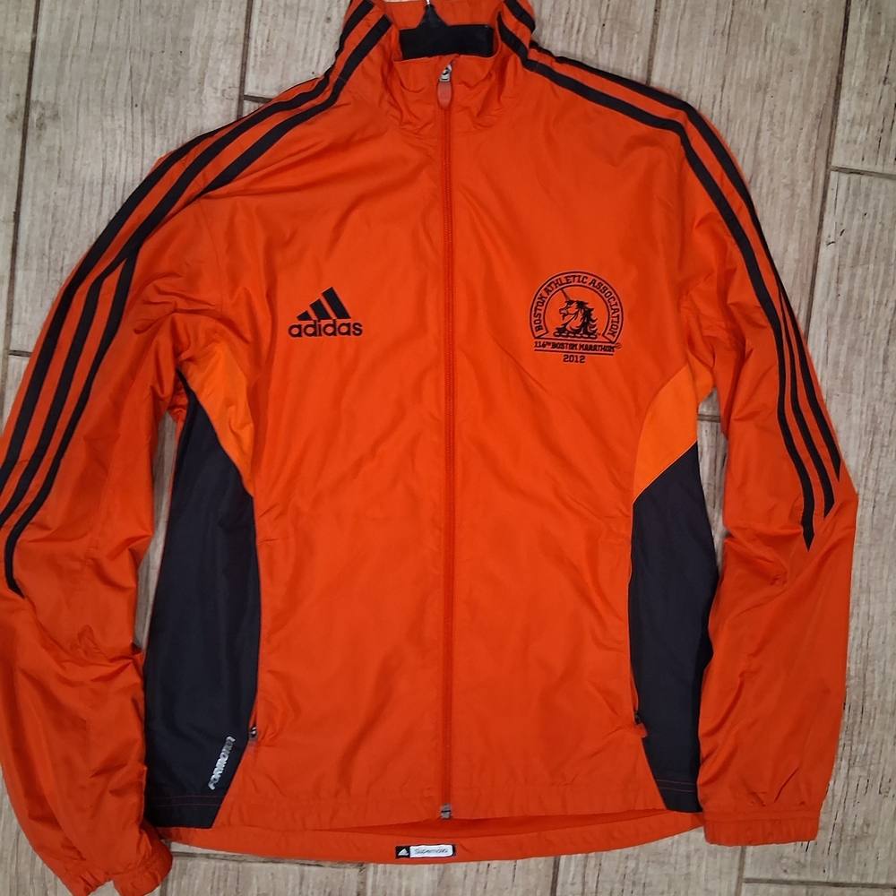 Adidas Orange And Black 116th Boston Marathon Jacket Size M